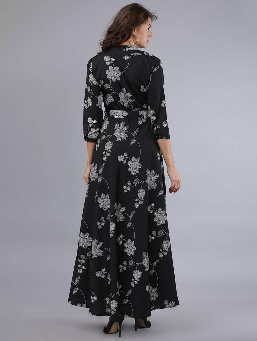 women floral printed a-line maxi dress - 22499313 -  Standard Image - 4