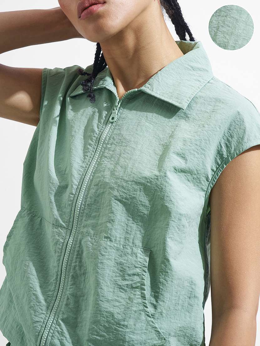 women solid cap sleeves regular jacket - 22499322 -  Standard Image - 1