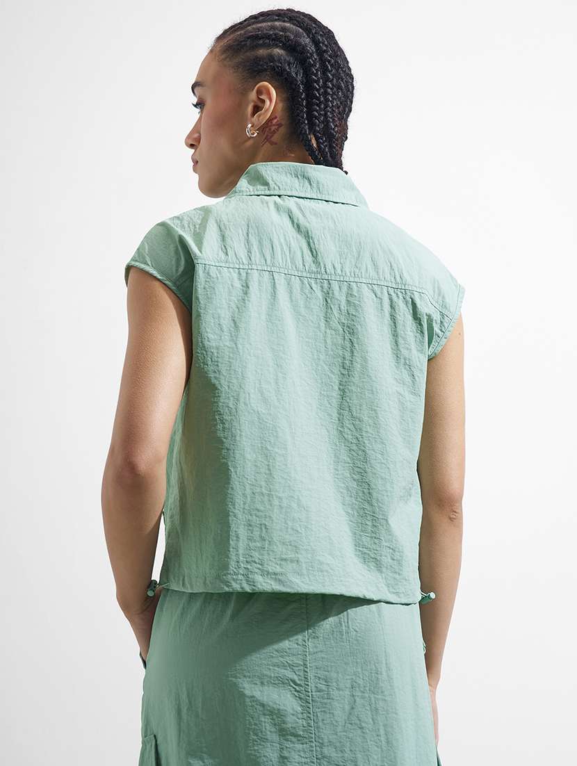women solid cap sleeves regular jacket - 22499322 -  Standard Image - 4