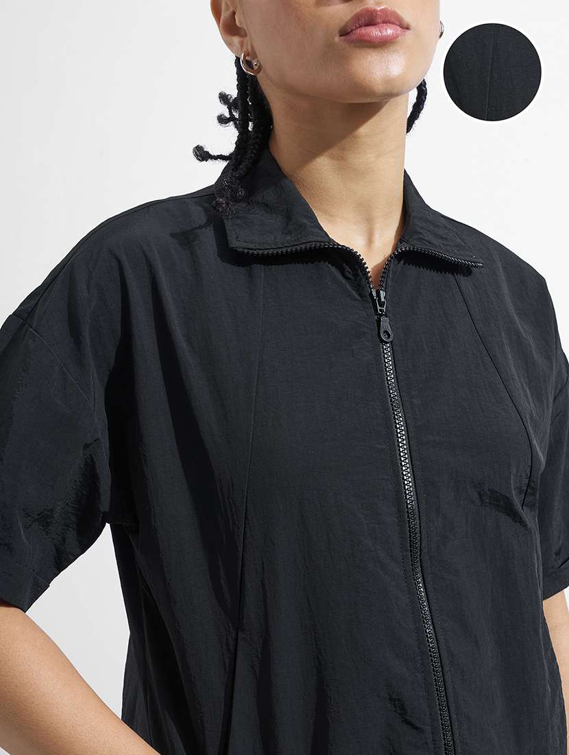 women solid short sleeves regular jacket - 22499323 -  Standard Image - 1