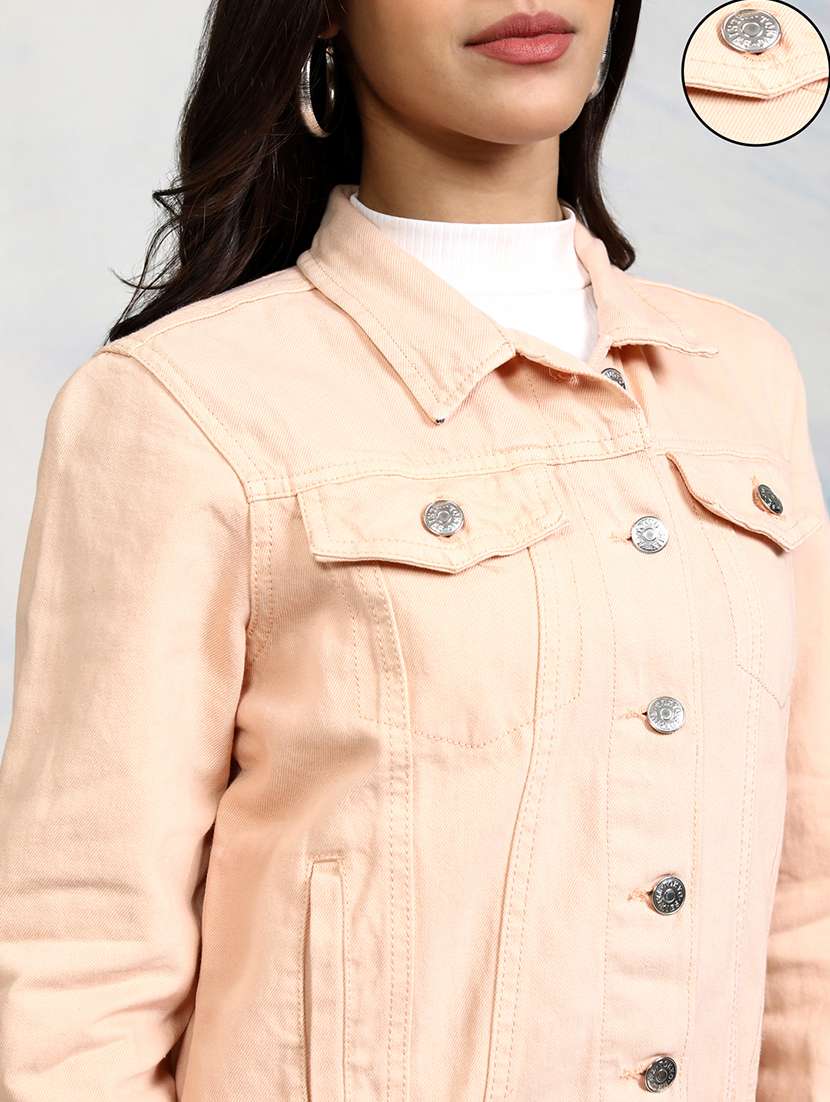 women solid long sleeves regular jacket - 22499328 -  Standard Image - 1