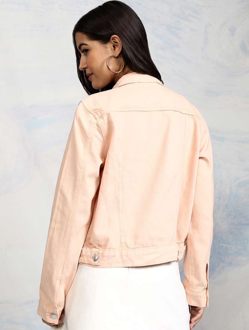 women solid long sleeves regular jacket - 22499328 -  Standard Image - 4