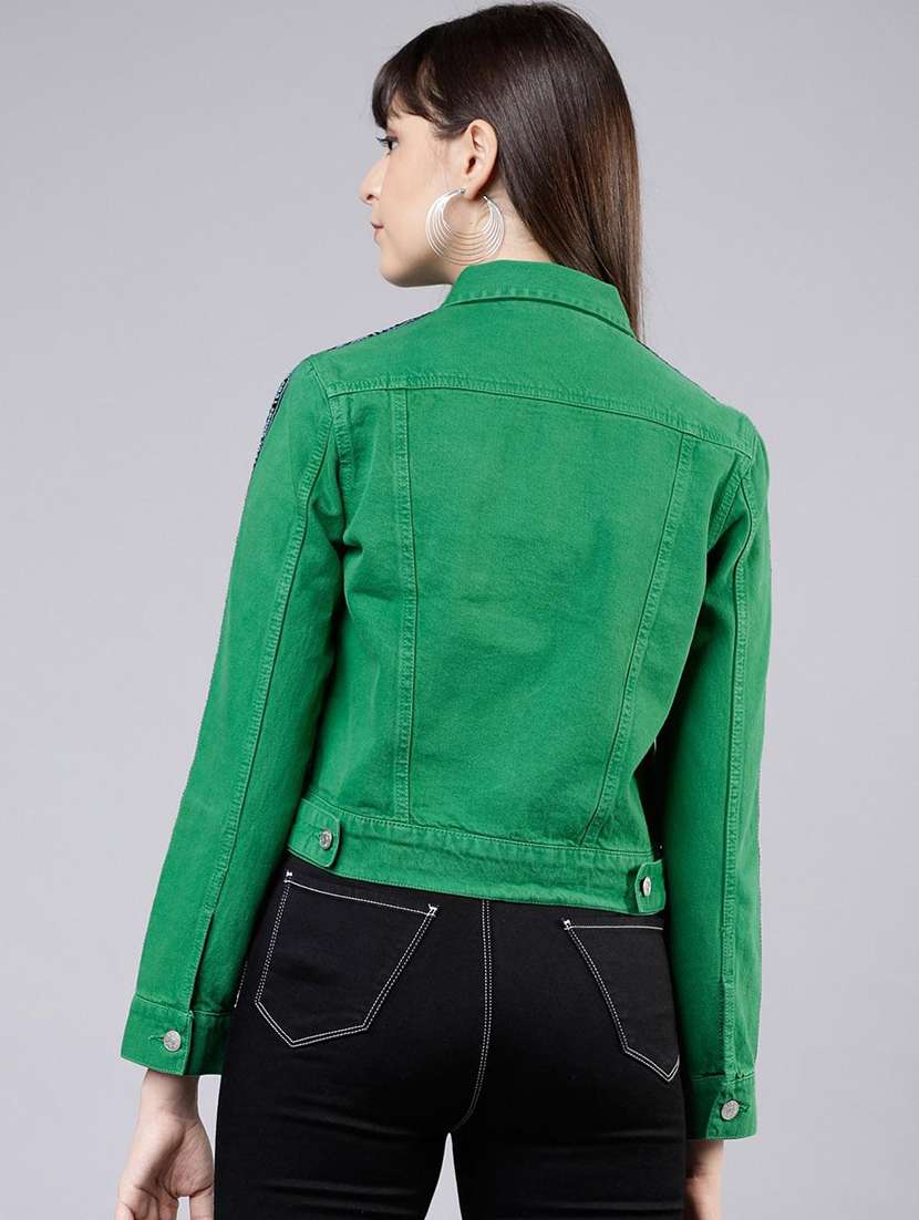 women taped long sleeves denim jacket - 22499342 -  Standard Image - 4