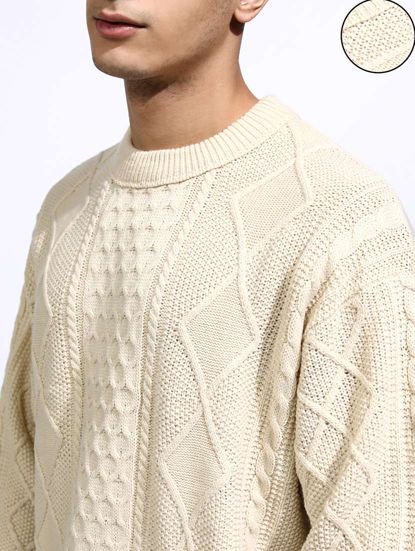 men self design long sleeve pullover sweater - 22499362 -  Standard Image - 1