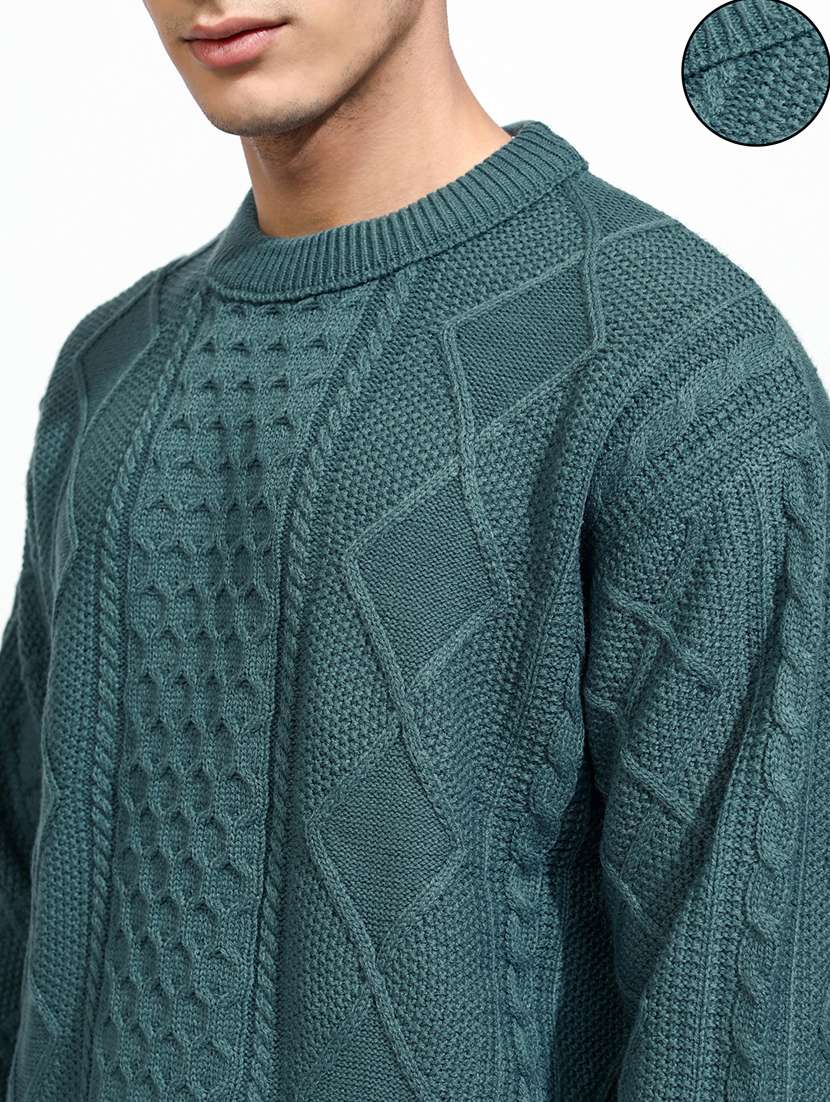 men self design long sleeve pullover sweater - 22499363 -  Standard Image - 1