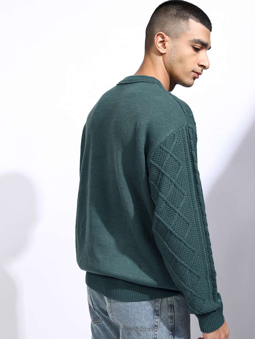 men self design long sleeve pullover sweater - 22499363 -  Standard Image - 4