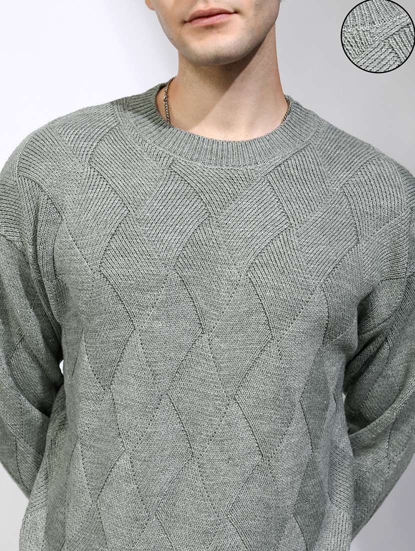 men self design long sleeve pullover sweater - 22499366 -  Standard Image - 1
