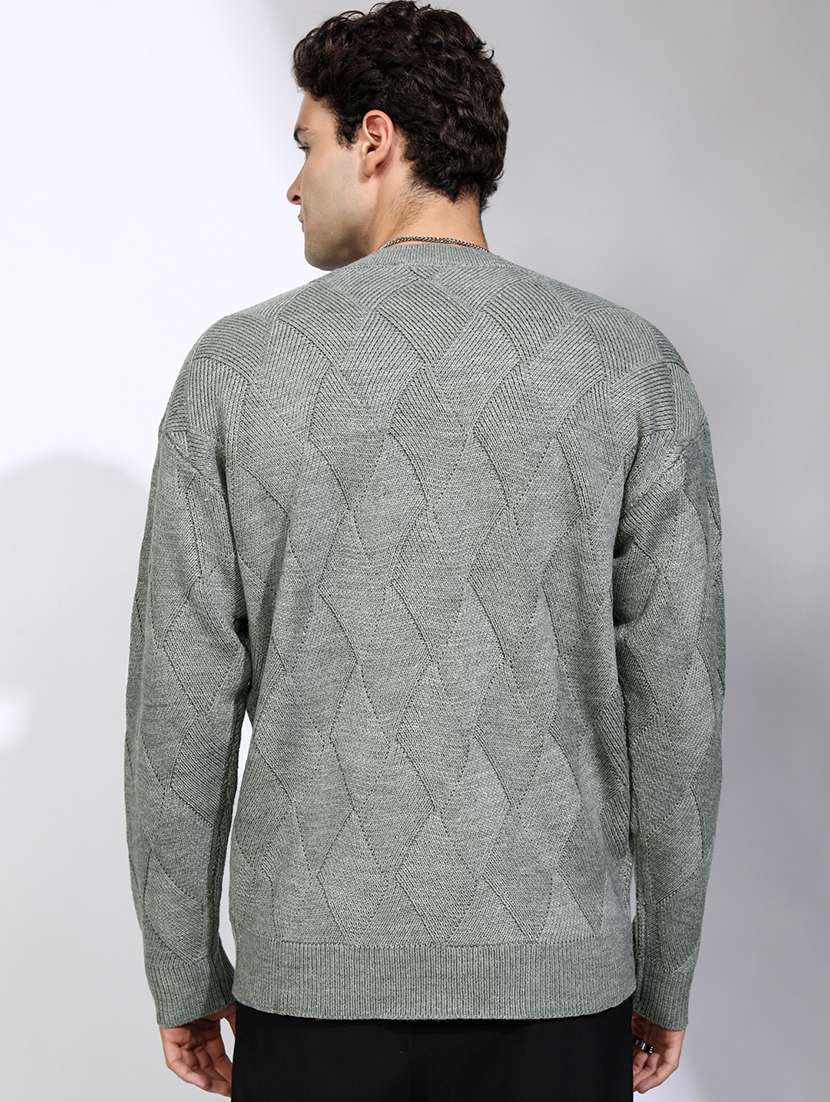 men self design long sleeve pullover sweater - 22499366 -  Standard Image - 4