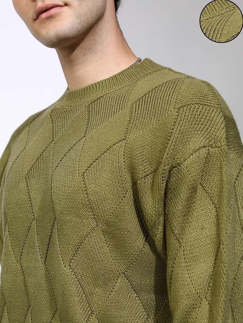 men self design long sleeve pullover sweater - 22499367 -  Standard Image - 1