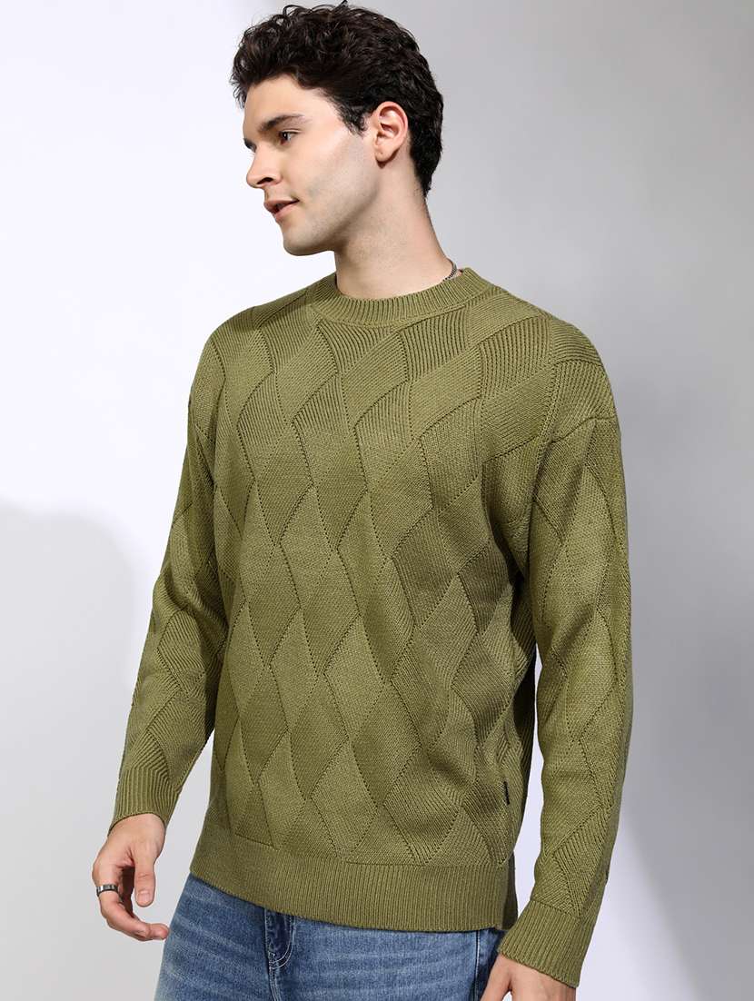 men self design long sleeve pullover sweater - 22499367 -  Standard Image - 4
