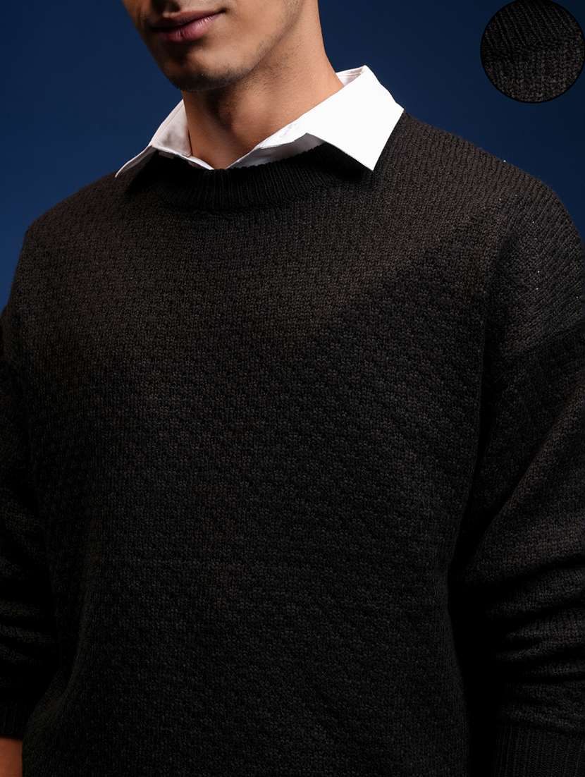 men self design long sleeve pullover sweater - 22499371 -  Standard Image - 1