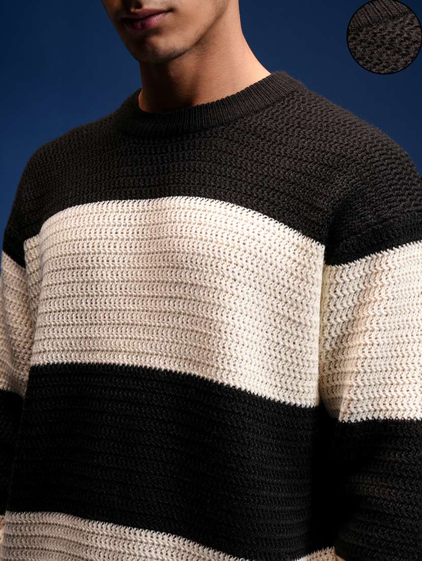 men self design long sleeve pullover sweater - 22499372 -  Standard Image - 1
