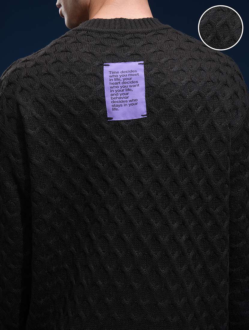 men self design long sleeve pullover sweater - 22499373 -  Standard Image - 1