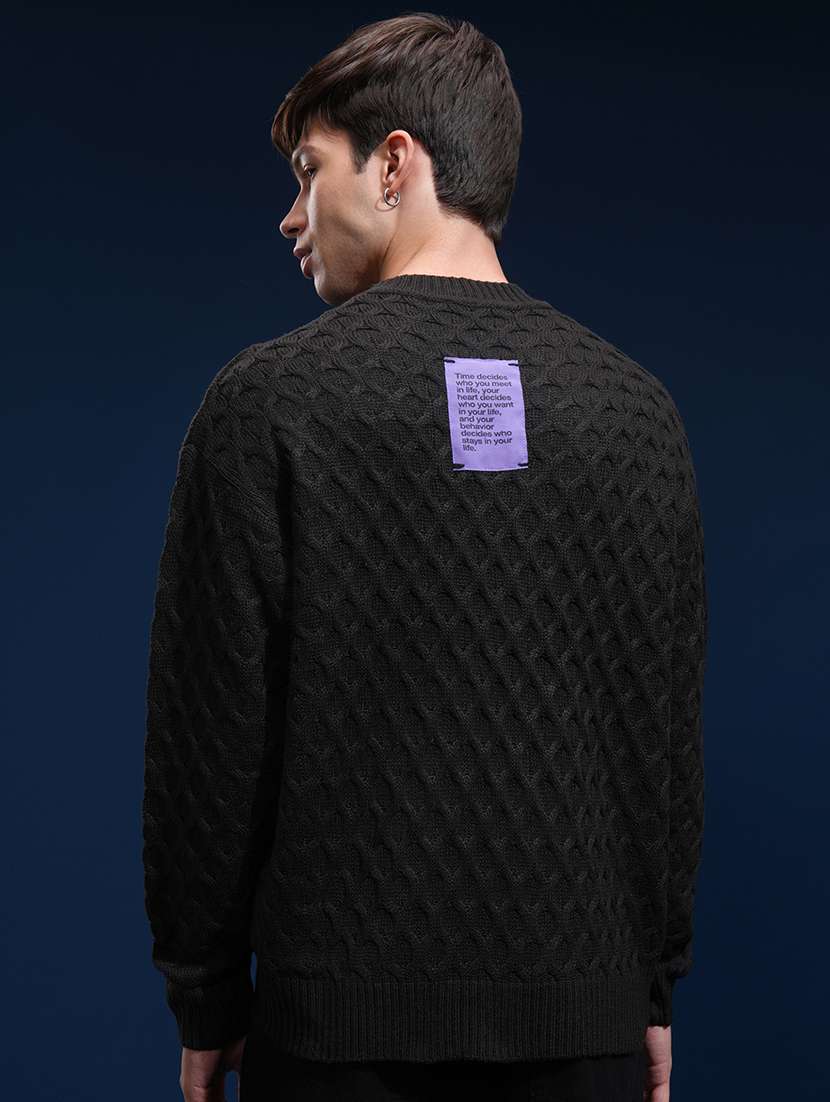 men self design long sleeve pullover sweater - 22499373 -  Standard Image - 4