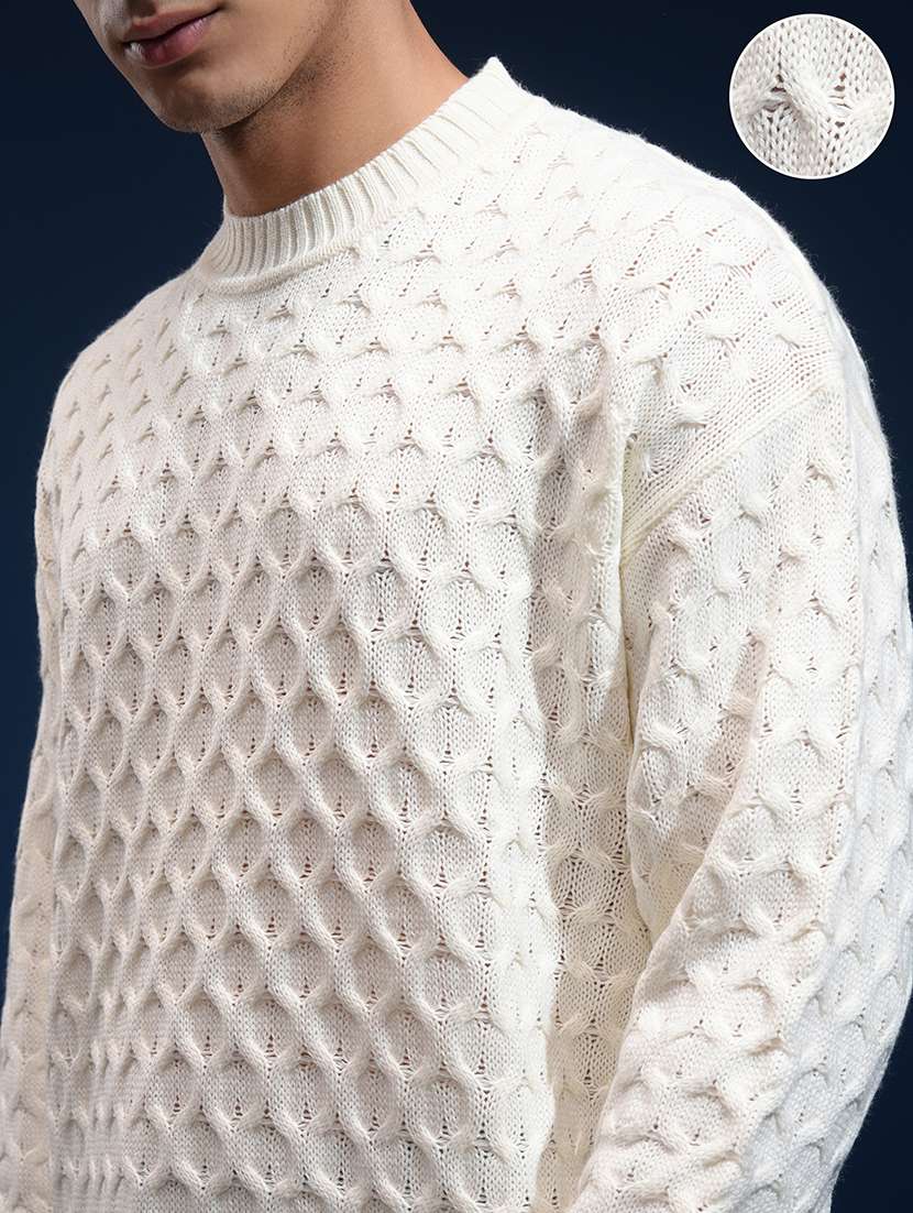men self design long sleeve pullover sweater - 22499374 -  Standard Image - 1