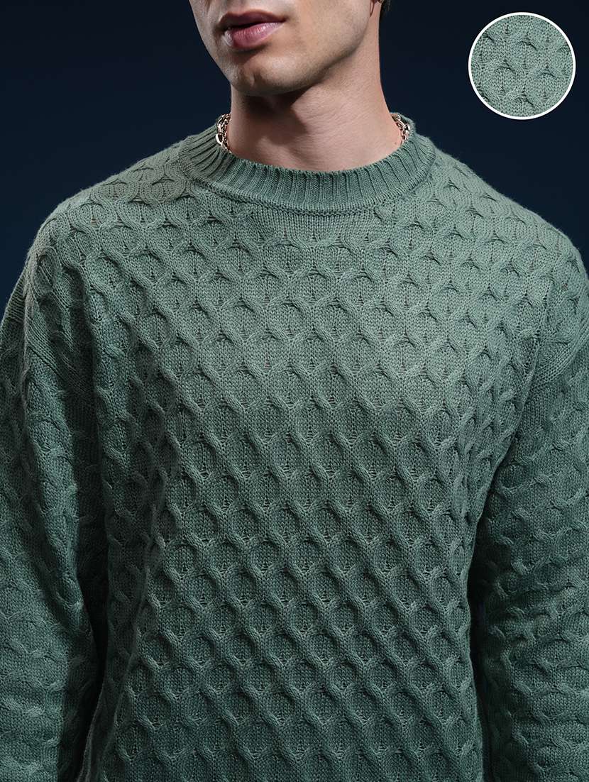 men self design long sleeve pullover sweater - 22499376 -  Standard Image - 1