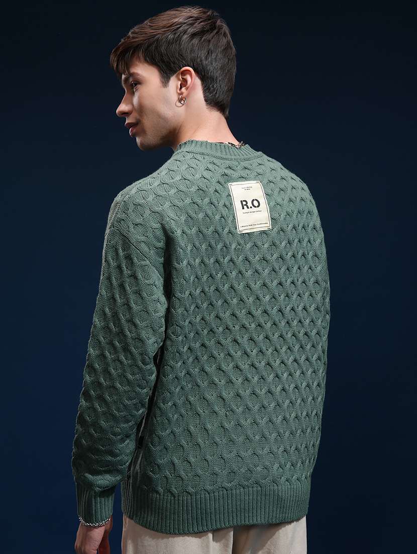 men self design long sleeve pullover sweater - 22499376 -  Standard Image - 4