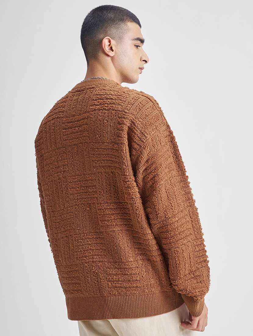 men self design long sleeve pullover sweater - 22499384 -  Standard Image - 4