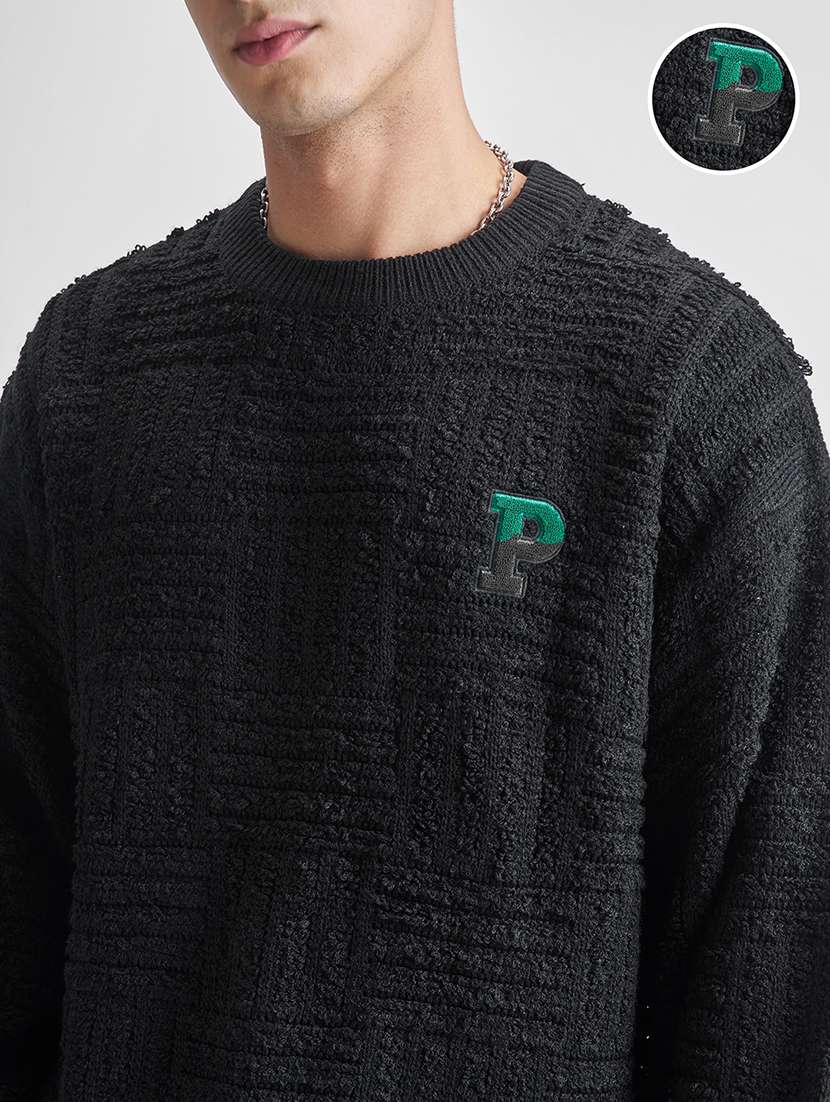 men self design long sleeve pullover sweater - 22499385 -  Standard Image - 1