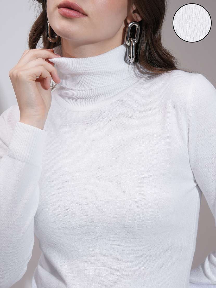 women solid long sleeve pullover sweater - 22499395 -  Standard Image - 1