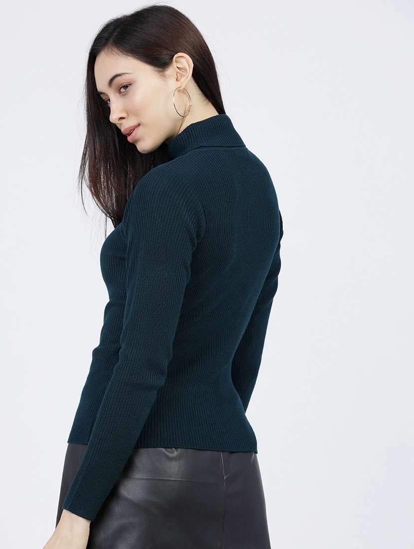 women solid long sleeve pullover sweater - 22499396 -  Standard Image - 4