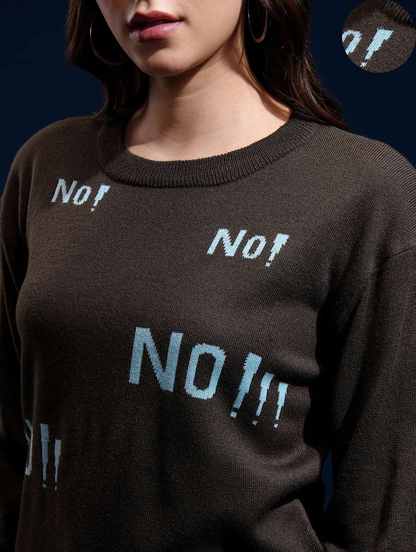 women typographic long sleeve pullover - 22499404 -  Standard Image - 1