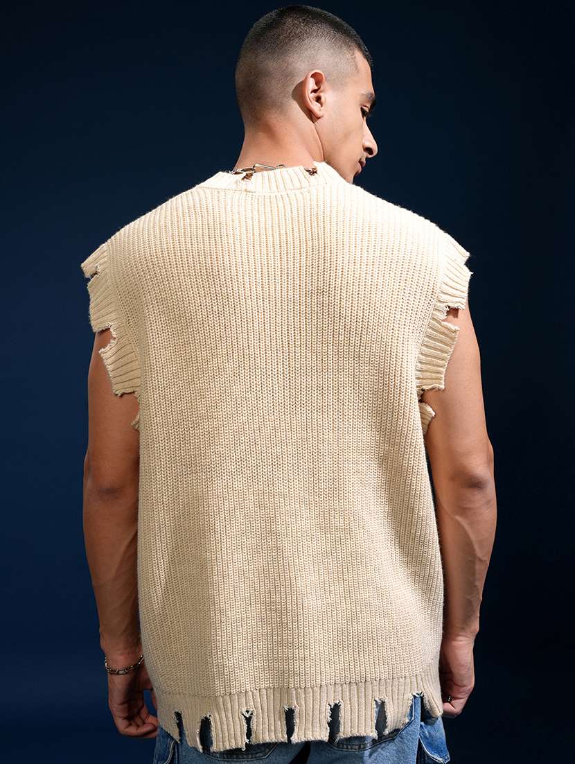 men self design sleeveless pullover sweater - 22499409 -  Standard Image - 4