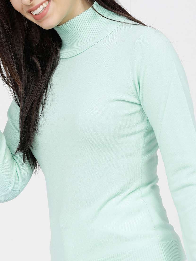 women solid long sleeve pullover sweater - 22499411 -  Standard Image - 1
