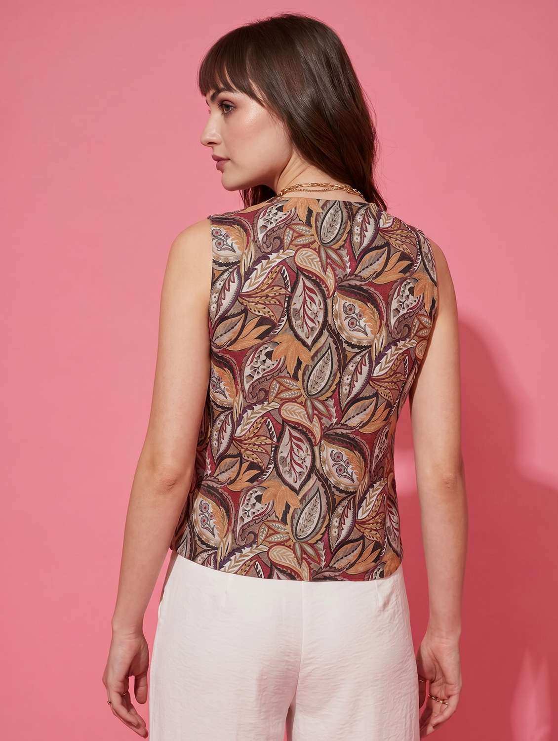women printed sleeveless vest top - 22499418 -  Standard Image - 6