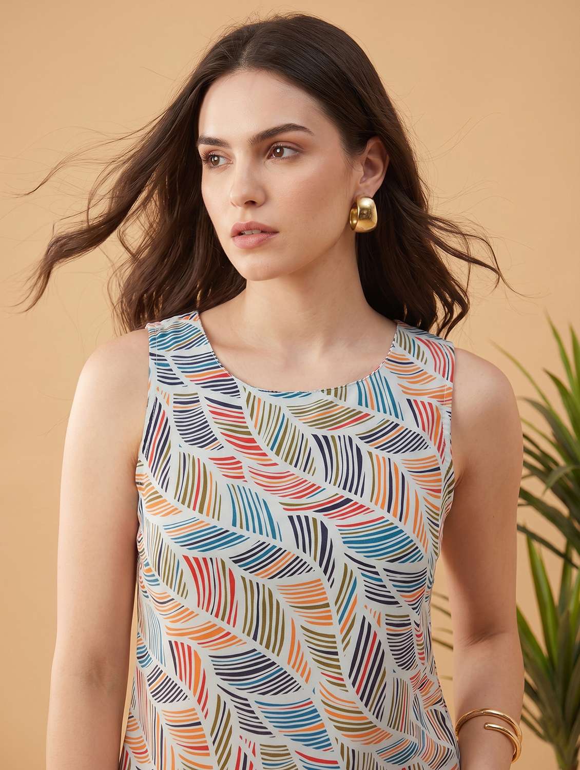 women printed sleeveless ethnic top - 22499430 -  Standard Image - 1