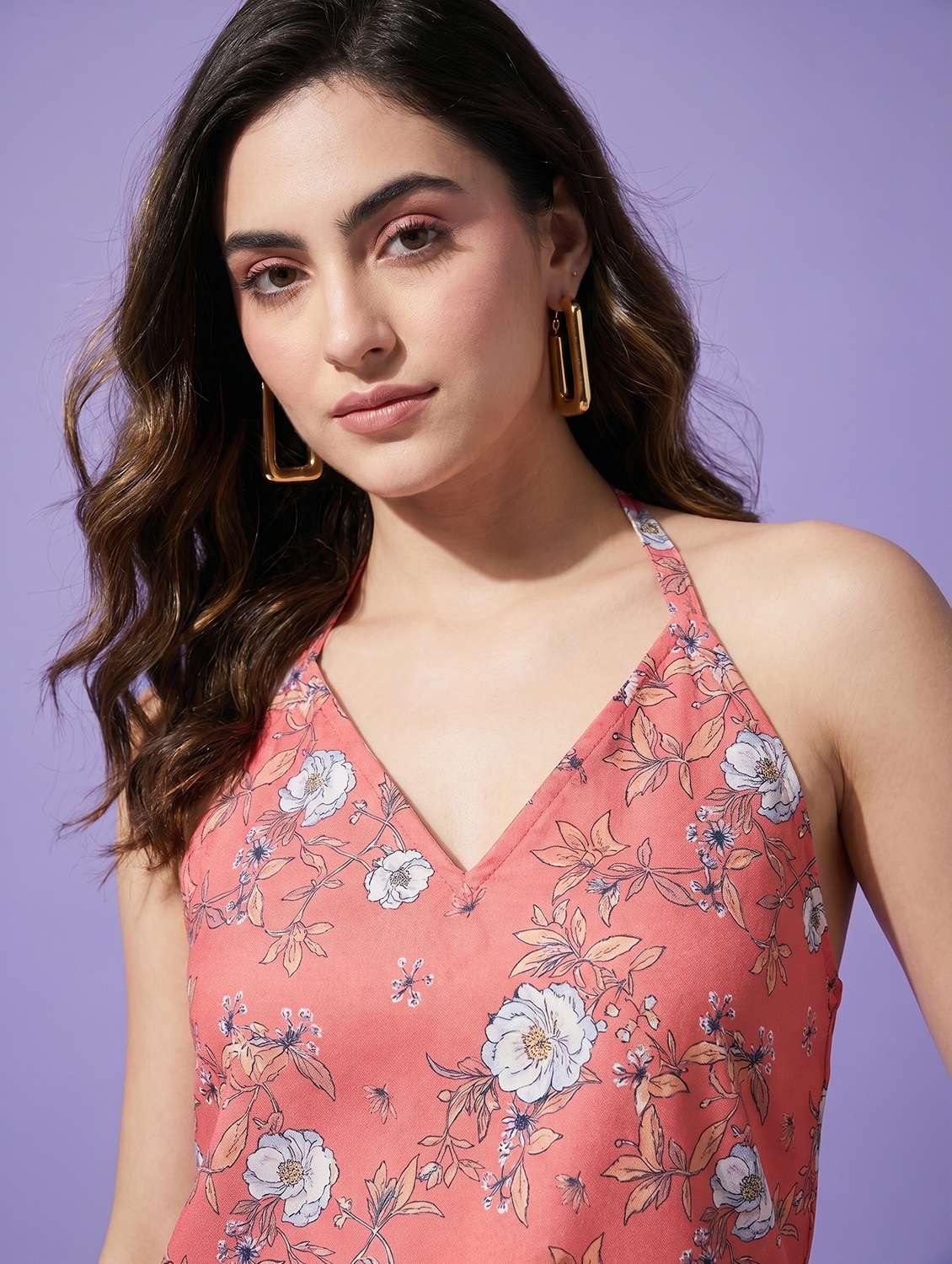 women floral printed halter neck top - 22499460 -  Standard Image - 1