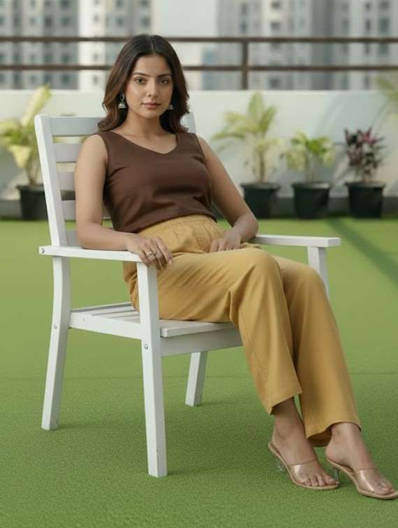 women solid mid rise straight fit palazzo - 22499467 -  Standard Image - 4