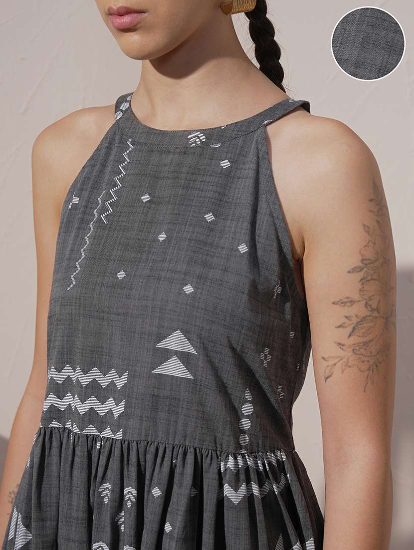 women printed halter neck tiered maxi dress - 22499492 -  Standard Image - 1