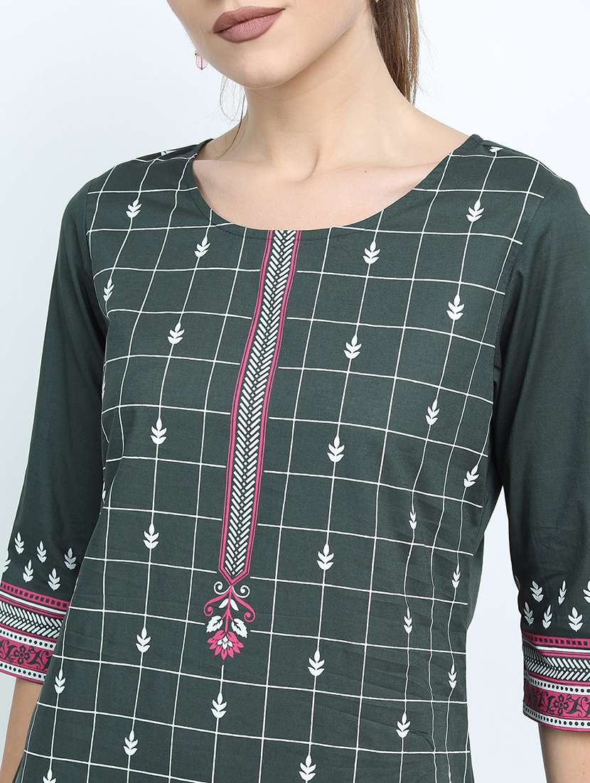 Women Printed Round Neck Straight Kurta - 22499505 -  Standard Image - 1