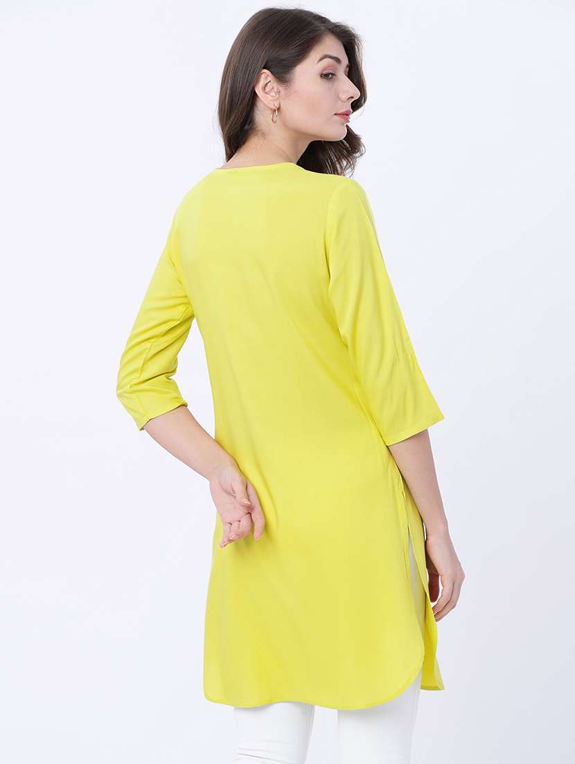 women printed key hole neck kurti - 22499564 -  Standard Image - 4