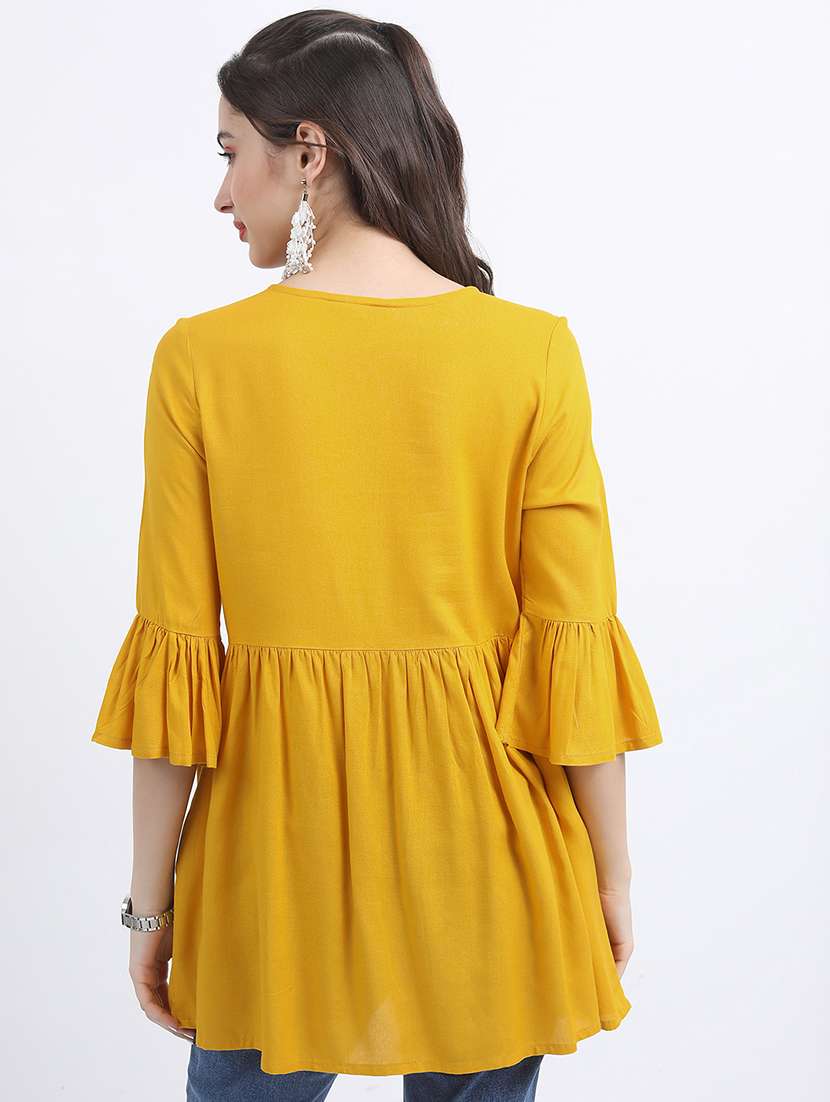 women printed round neck flared top - 22499567 -  Standard Image - 4