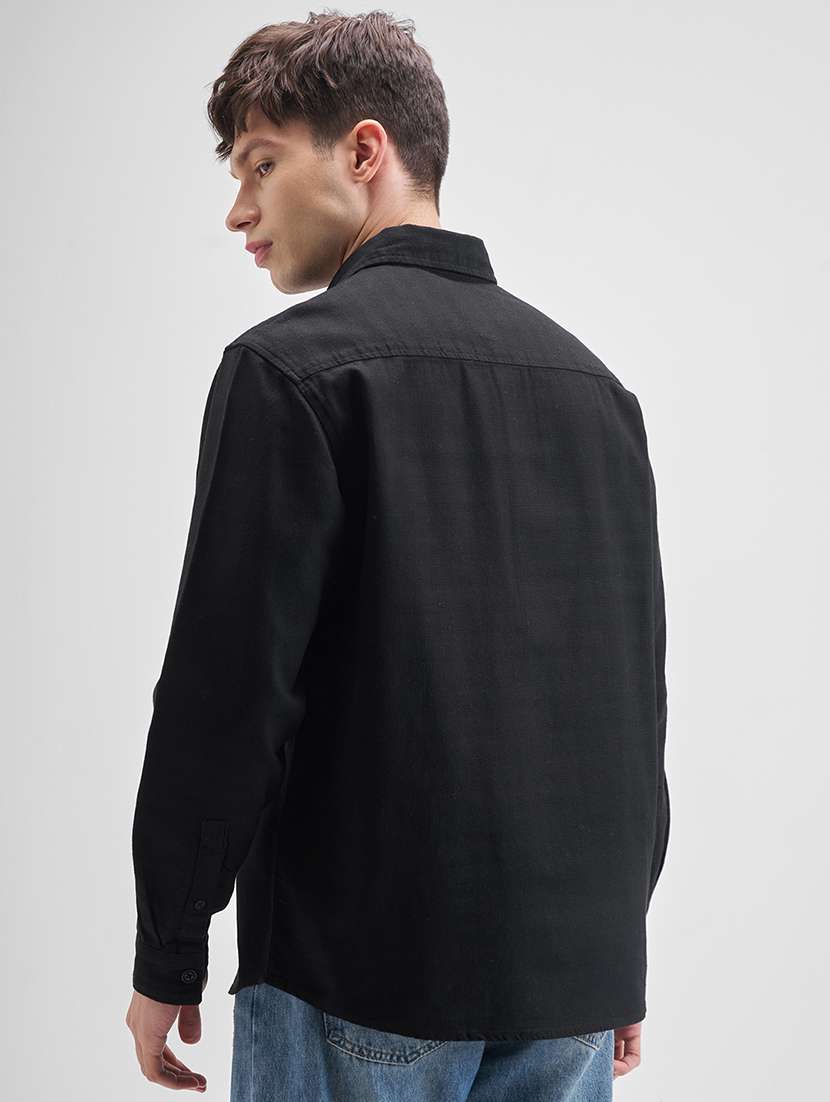 men solid long sleeve regular fit casual shirt - 22499586 -  Standard Image - 4