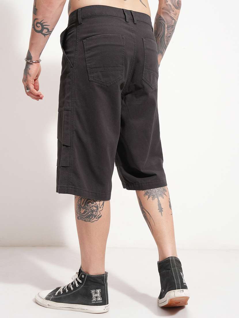 men solid mid rise cargo three fourth shorts - 22499598 -  Standard Image - 4