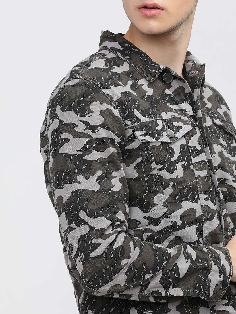 men camouflage long sleeve regular fit jacket - 22499617 -  Standard Image - 1