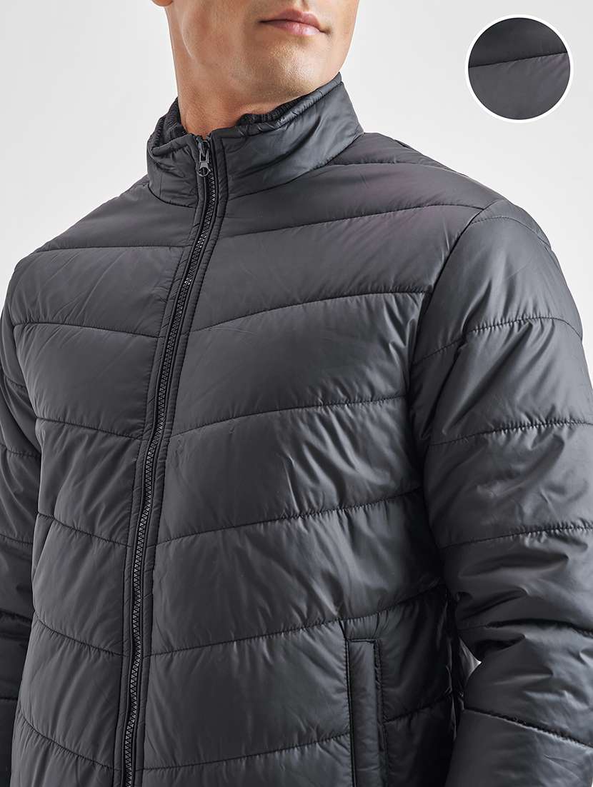 men solid long sleeve regular fit puffer jacket - 22499618 -  Standard Image - 1