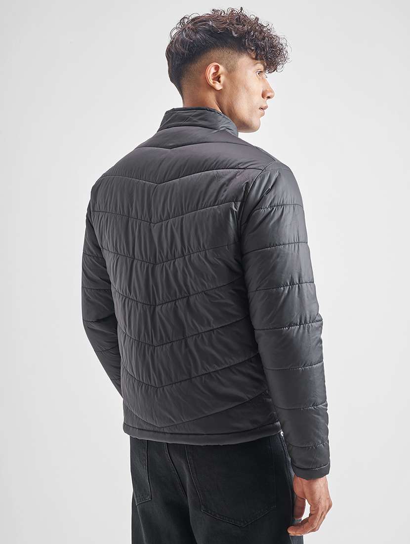 men solid long sleeve regular fit puffer jacket - 22499618 -  Standard Image - 4