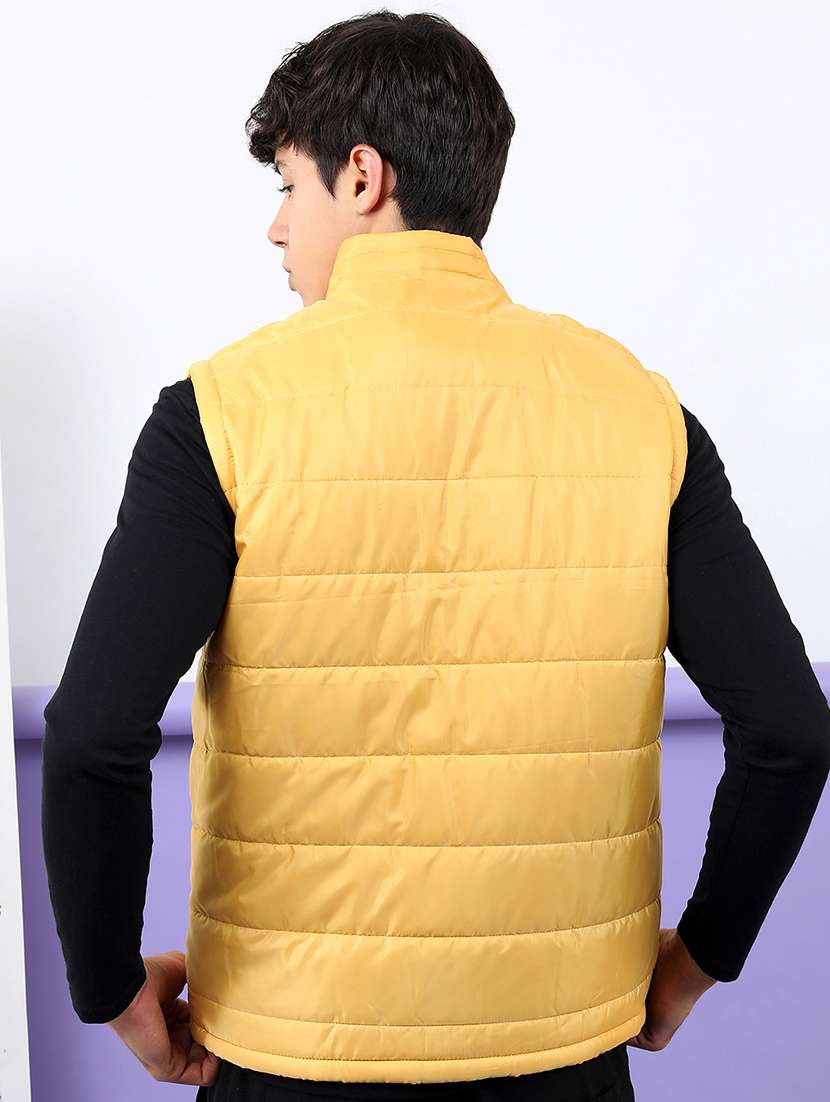 men solid sleeveless regular fit puffer jacket - 22499622 -  Standard Image - 4