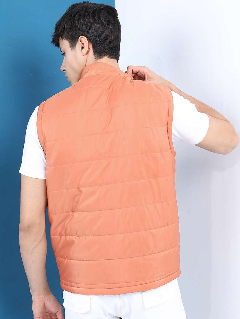 men solid sleeveless regular fit puffer jacket - 22499623 -  Standard Image - 4