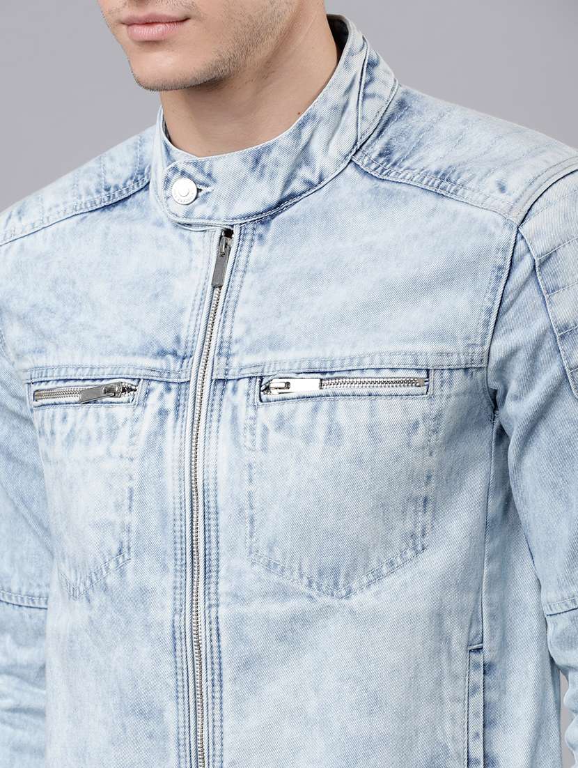 men washed long sleeve denim jacket - 22499626 -  Standard Image - 1
