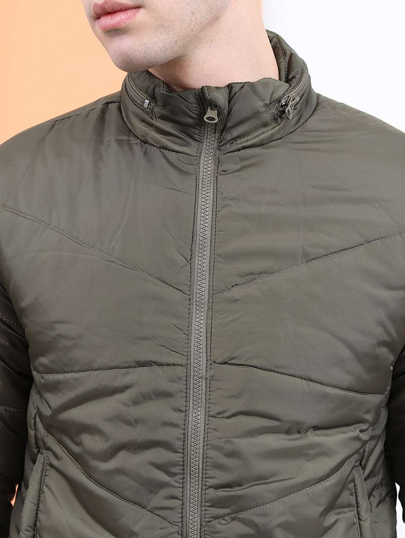 men solid long sleeve regular fit puffer jacket - 22499627 -  Standard Image - 1