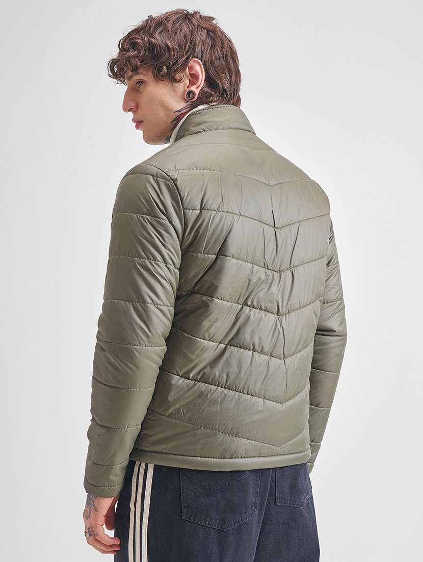 men solid long sleeve regular fit puffer jacket - 22499630 -  Standard Image - 4