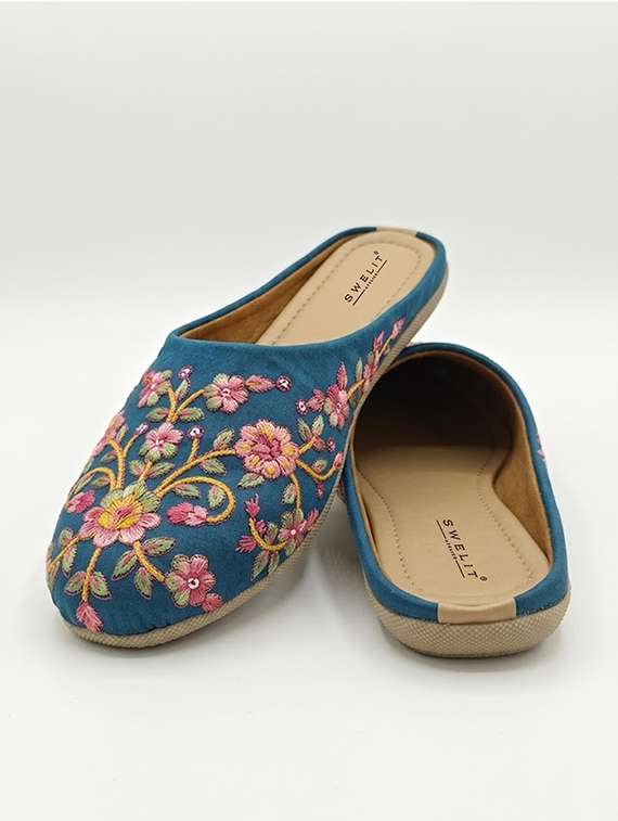 women embroidered slip on mules - 22499677 -  Standard Image - 1