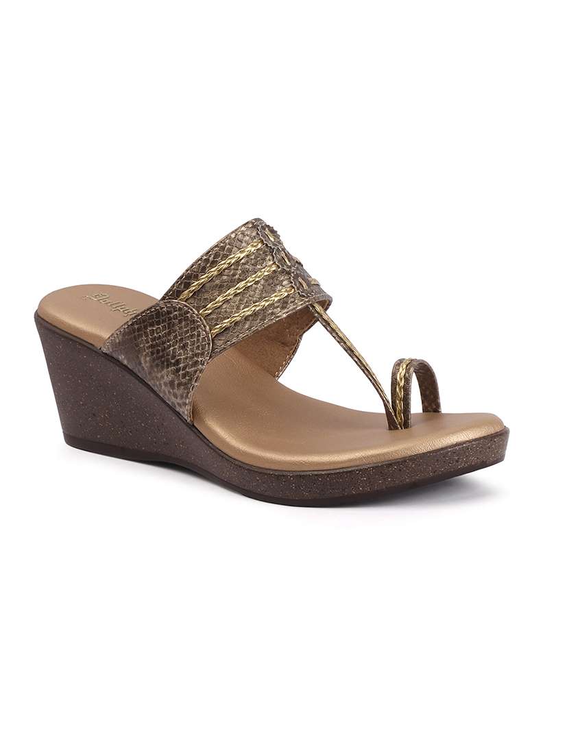 Women Animal Print One Toe Wedges - 22499686 -  Standard Image - 1