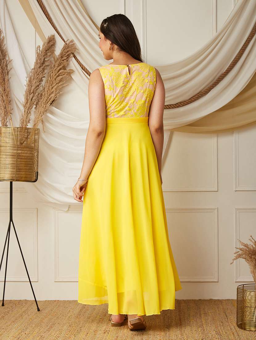 girls self design sleeveless fit and flare dress - 22499705 -  Standard Image - 4