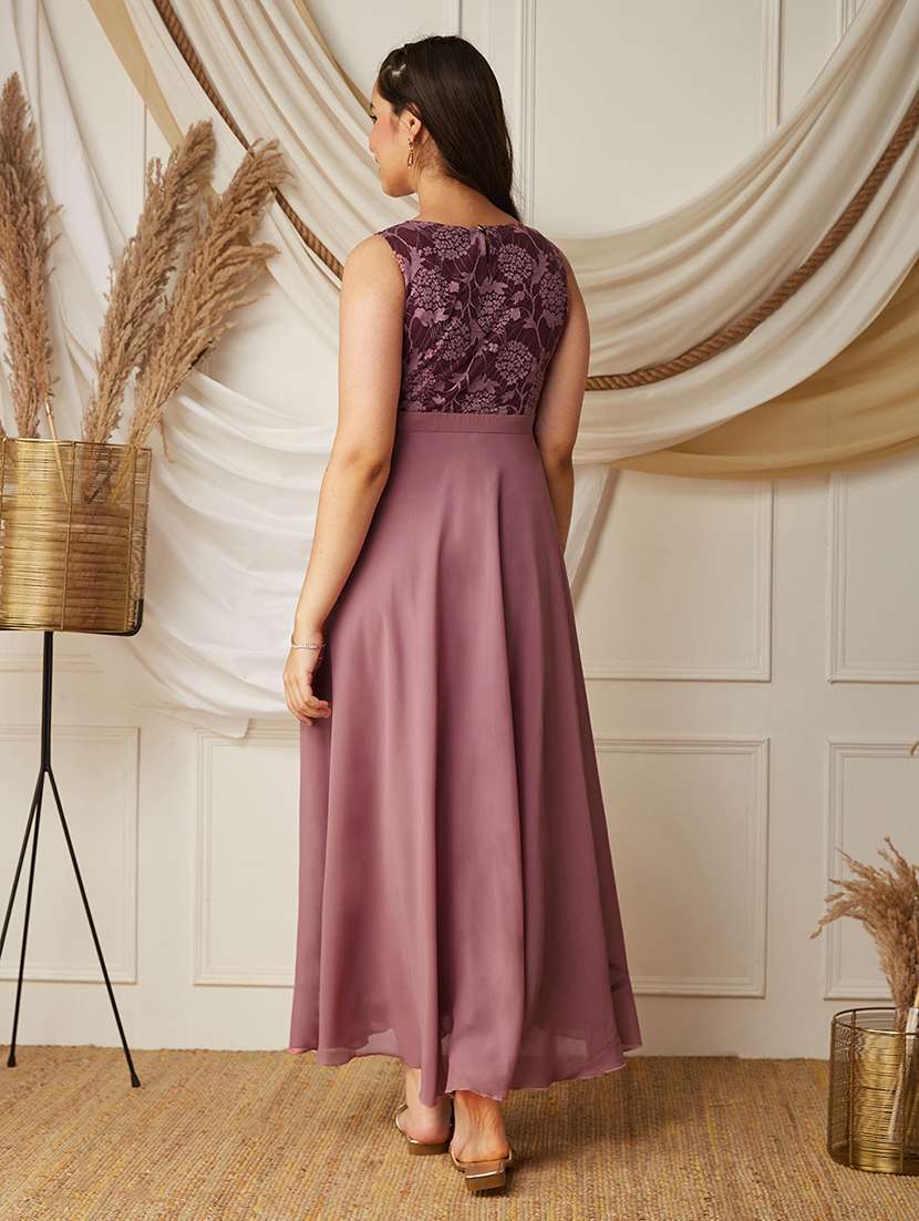 girls self design sleeveless fit and flare dress - 22499707 -  Standard Image - 4